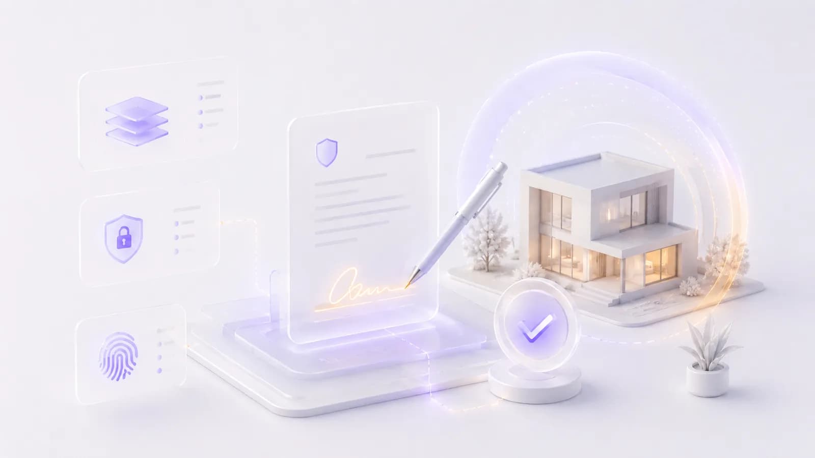 Digitale Unterschrift auf einem Vertragsdokument mit Prüfsiegel