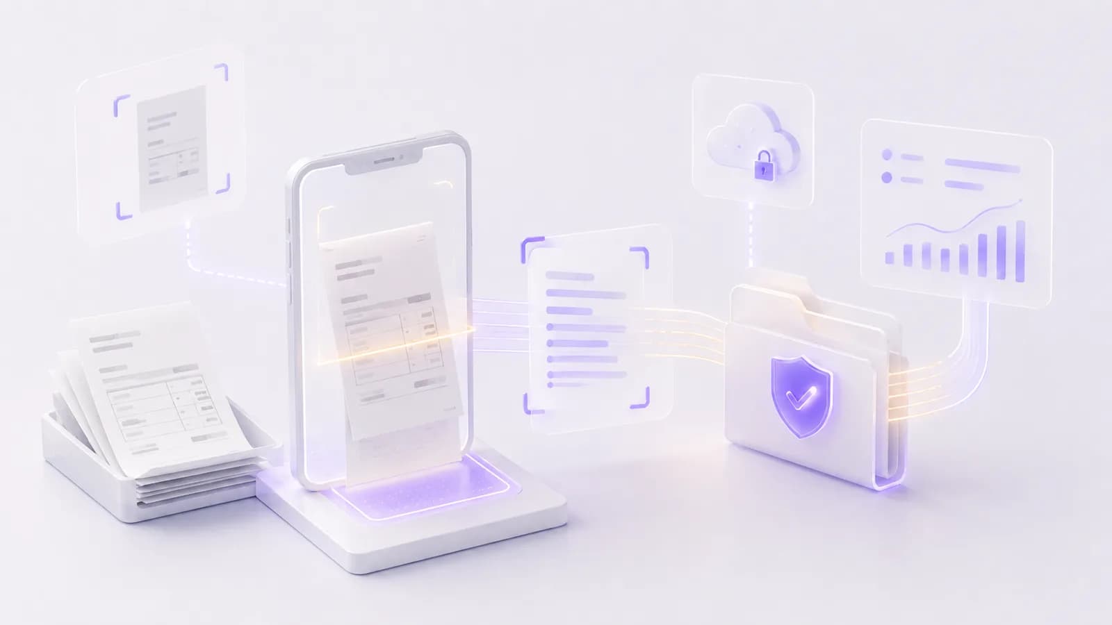 Belege werden mit dem Smartphone gescannt und als Daten abgelegt